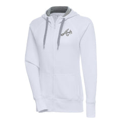 Atlanta Braves Antigua Women's Brushed Metallic Victory Full-Zip Hoodie Sale