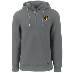 Milwaukee Brewers Cutter & Buck Roam Eco Half-Zip Recycled Pullover Hoodie Clearance