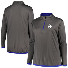 Los Angeles Dodgers Profile Women's Plus Size Quarter-Zip Jacket On Sale