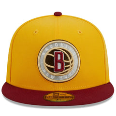 New Era - Brooklyn Nets Fall Leaves 2-Tone 59FIFTY Fitted Hat - Yellow/Red