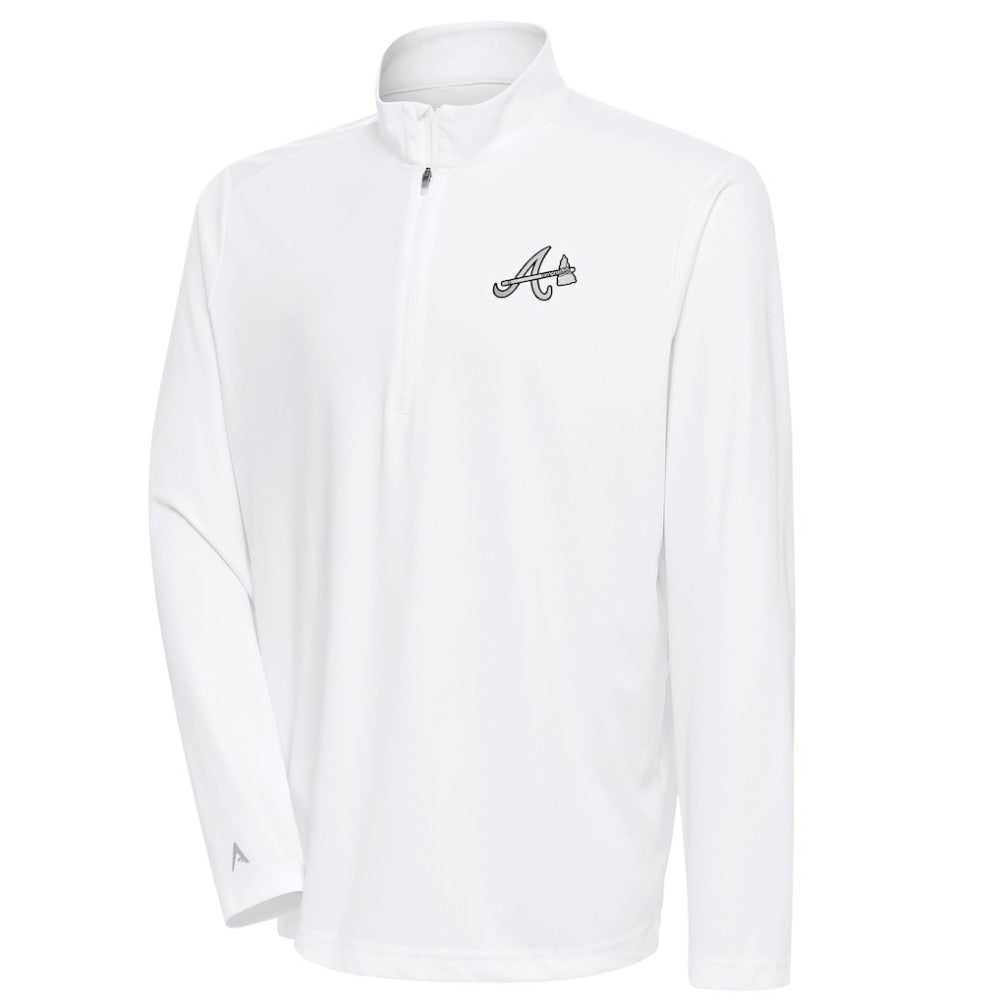 Atlanta Braves Antigua Metallic Tribute Quarter-Zip Top Lifestyle