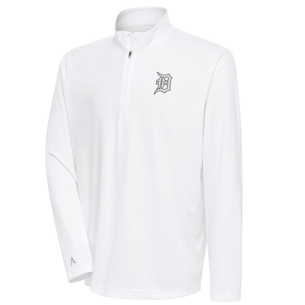Detroit Tigers Antigua Metallic Tribute Quarter-Zip Top for sale