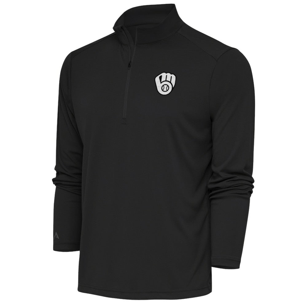 Milwaukee Brewers Antigua Metallic Tribute Quarter-Zip Top On Sale