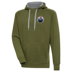 Edmonton Oilers - Antigua Victory Pullover Hoodie Olive