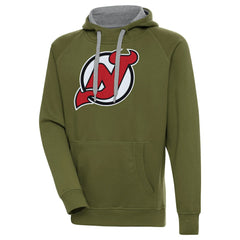 New Jersey Devils - Antigua Victory Pullover Hoodie Olive