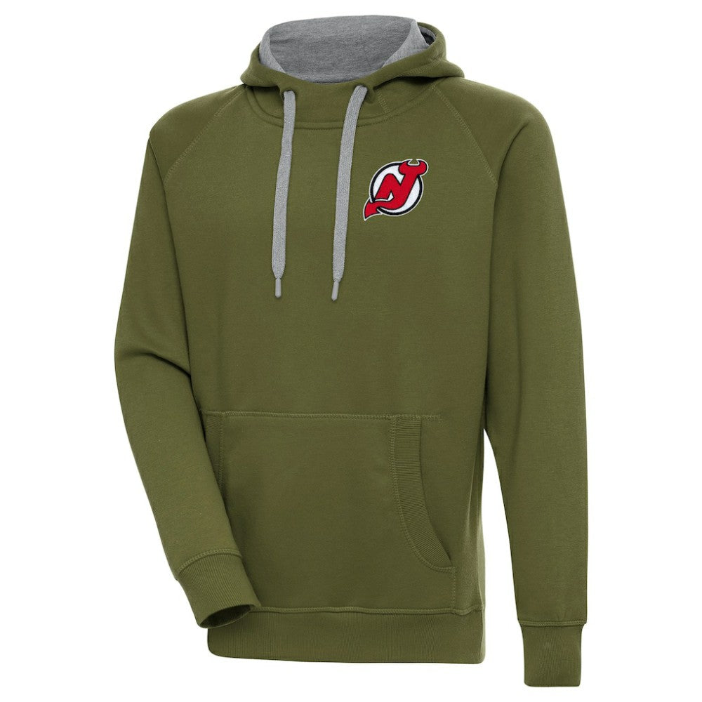 New Jersey Devils - Antigua Victory Pullover Hoodie Olive