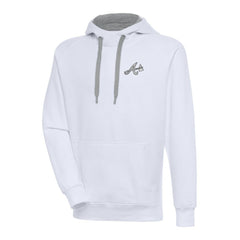 Atlanta Braves Antigua Metallic Victory Pullover Hoodie Lifestyle