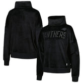 Carolina Panthers DKNY Sport Women's Deliliah Rhinestone Funnel Neck Pullover Sweatshirt Black - NFL