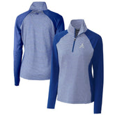 Atlanta Braves Cutter & Buck Women's DryTec Forge Tonal Stripe Half-Zip Top discount