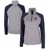 Milwaukee Brewers Cutter & Buck Women's DryTec Forge Tonal Stripe Half-Zip Top Online
