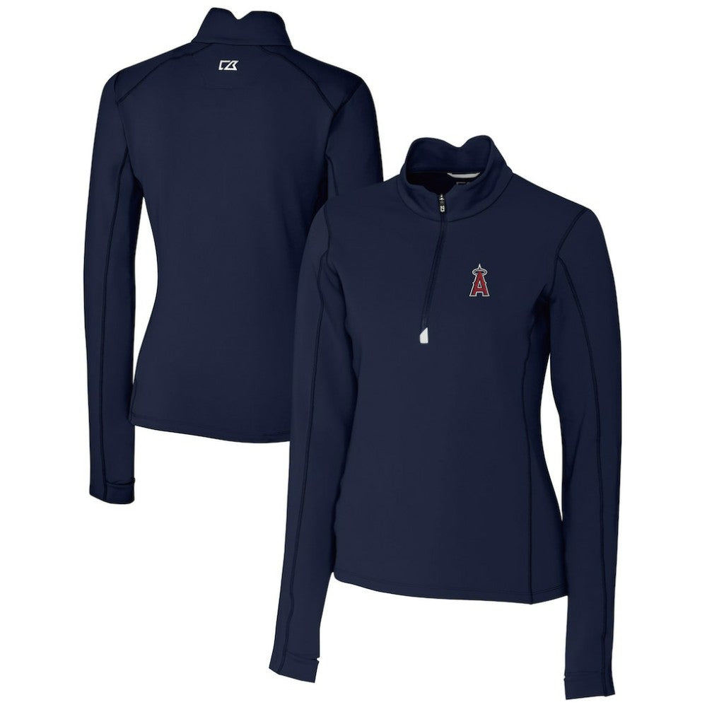 Los Angeles Angels Cutter & Buck Women's DryTec Traverse Stretch Quarter-Zip Pullover Top Lifestyle