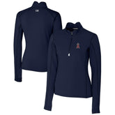 Los Angeles Angels Cutter & Buck Women's DryTec Traverse Stretch Quarter-Zip Pullover Top Lifestyle