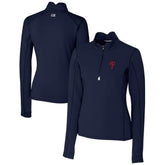 Philadelphia Phillies Cutter & Buck Women's DryTec Traverse Stretch Quarter-Zip Pullover Top Sale