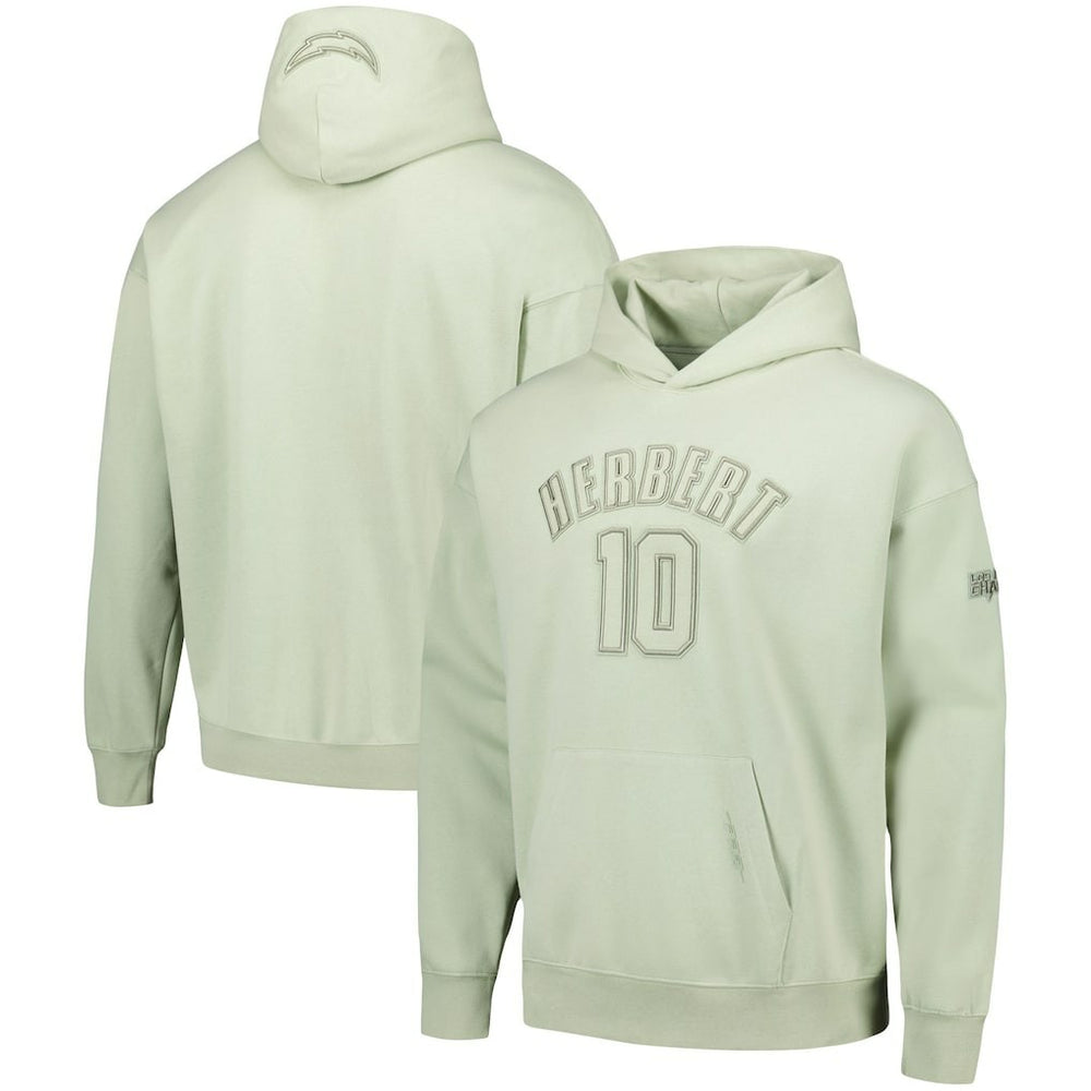 Justin Herbert Los Angeles Chargers Pro Standard Player Name & Number Pullover Hoodie Light Green - NFL
