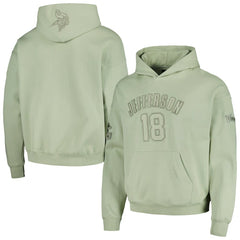 Justin Jefferson Minnesota Vikings Pro Standard Player Name & Number Pullover Hoodie Light Green - NFL