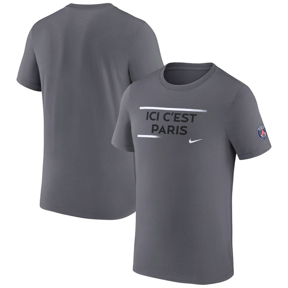 Nike Paris Saint-Germain Verbiage T-Shirts - Gray