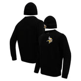 Minnesota Vikings Pro Standard Crewneck Pullover Sweater & Cuffed Knit Hat Box Gift Set Black - NFL