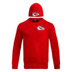 Kansas City Chiefs Pro Standard Crewneck Pullover Sweater & Cuffed Knit Hat Box Gift Set Red - NFL