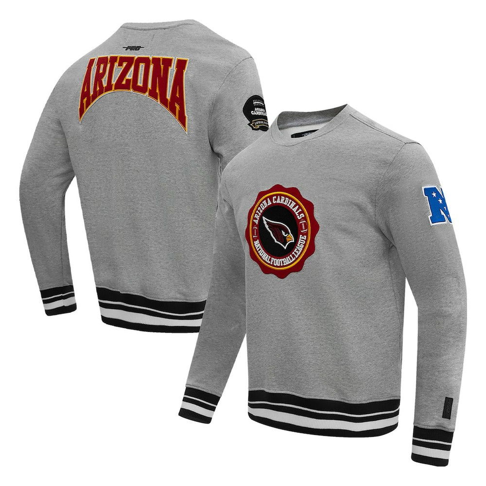 Arizona Cardinals Pro Standard Crest Emblem Pullover Sweatshirt Heather Gray - NFL