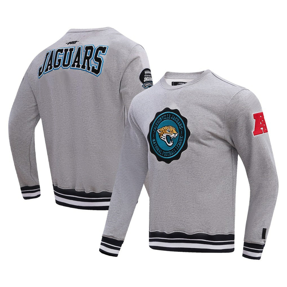 Jacksonville Jaguars Pro Standard Crest Emblem Pullover Sweatshirt Heather Gray - NFL