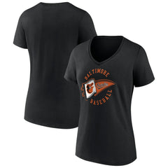 Baltimore Orioles Women's Hometown Baltimore Pennant V-Neck T-Shirt Clearance