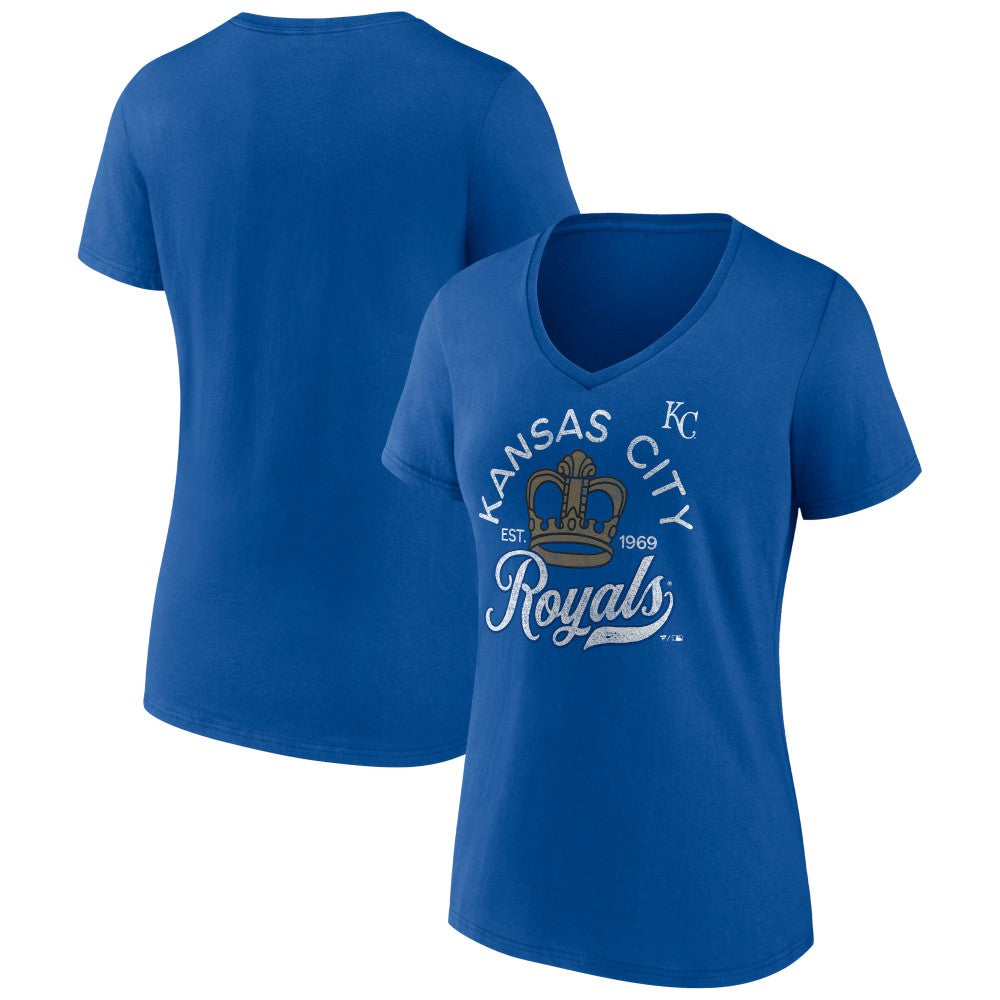 Kansas City Royals Women's Hometown Retro Crown V-Neck T-Shirt Lifestyle