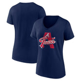 Atlanta Braves Women's Hometown A Town Map V-Neck T-Shirt Online