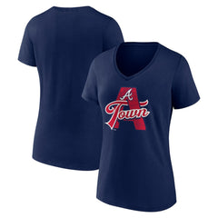 Atlanta Braves Women's Hometown A Town Map V-Neck T-Shirt Online