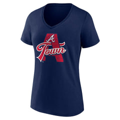 Atlanta Braves Women's Hometown A Town Map V-Neck T-Shirt Online