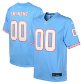 Tennessee Titans Youth Oilers Throwback Custom Game Jersey Light Blue - Nike