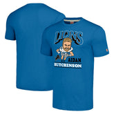Aidan Hutchinson Detroit Lions Homage Unisex Caricature Player Tri-Blend T-Shirt Blue - NFL