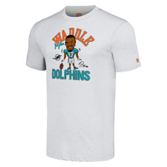 Jaylen Waddle Miami Dolphins Homage Unisex Caricature Player Tri-Blend T-Shirt Anthracite - NFL