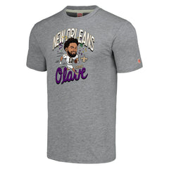 Chris Olave New Orleans Saints Homage Unisex Caricature Player Tri-Blend T-Shirt Gray - NFL