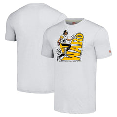 Hines Ward Pittsburgh Steelers Homage Unisex Caricature Retired Player Tri-Blend T-Shirt Ash - NFL