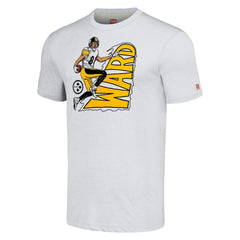 Hines Ward Pittsburgh Steelers Homage Unisex Caricature Retired Player Tri-Blend T-Shirt Ash - NFL