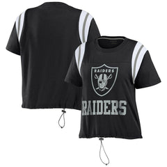 Las Vegas Raiders WEAR by Erin Andrews Women's Cinched Colorblock T-Shirt Black - NFL