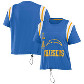 Los Angeles Chargers WEAR by Erin Andrews Women's Cinched Colorblock T-Shirt Powder Blue - NFL