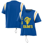 Los Angeles Rams WEAR by Erin Andrews Women's Cinched Colorblock T-Shirt Royal - NFL