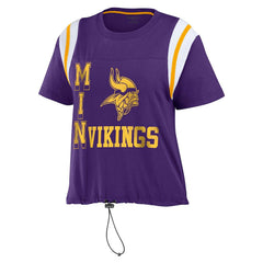 Minnesota Vikings WEAR by Erin Andrews Women's Cinched Colorblock T-Shirt Purple - NFL