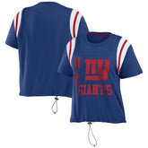 New York Giants WEAR by Erin Andrews Women's Cinched Colorblock T-Shirt Royal - NFL