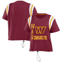 Washington Commanders WEAR by Erin Andrews Women's Cinched Colorblock T-Shirt Burgundy - NFL
