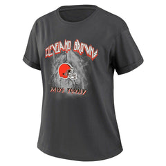 Cleveland Browns WEAR by Erin Andrews Women's Boyfriend T-Shirt Charcoal - NFL