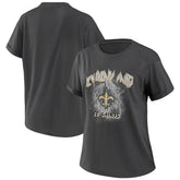 New Orleans Saints WEAR by Erin Andrews Women's Boyfriend T-Shirt Charcoal - NFL