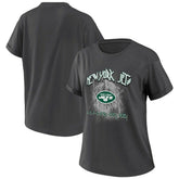 New York Jets WEAR by Erin Andrews Women's Boyfriend T-Shirt Charcoal - NFL