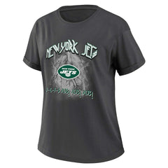 New York Jets WEAR by Erin Andrews Women's Boyfriend T-Shirt Charcoal - NFL