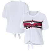 Arizona Cardinals WEAR by Erin Andrews Women's Front Tie Retro T-Shirt White - NFL