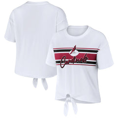 Arizona Cardinals WEAR by Erin Andrews Women's Front Tie Retro T-Shirt White - NFL