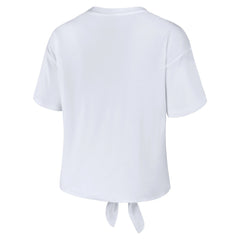 Tennessee Titans WEAR by Erin Andrews Women's Front Tie Retro T-Shirt White - NFL