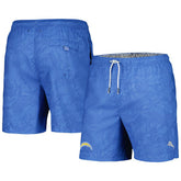 Los Angeles Chargers Naples Layered Leaves Swim Shorts Powder Blue - Tommy Bahama