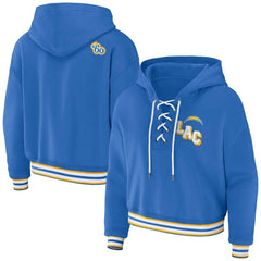 Los Angeles Chargers WEAR by Erin Andrews Women's Lace-Up Pullover Hoodie Powder Blue - NFL